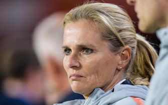 epa07906303 Coach Sarina Wiegman of the Netherlands during the UEFA Women's EURO 2021 qualifier group A match between The Netherlands and Turkey in Eindhoven, the Netherlands, 8 October 2019.  EPA/Gerrit van Keulen