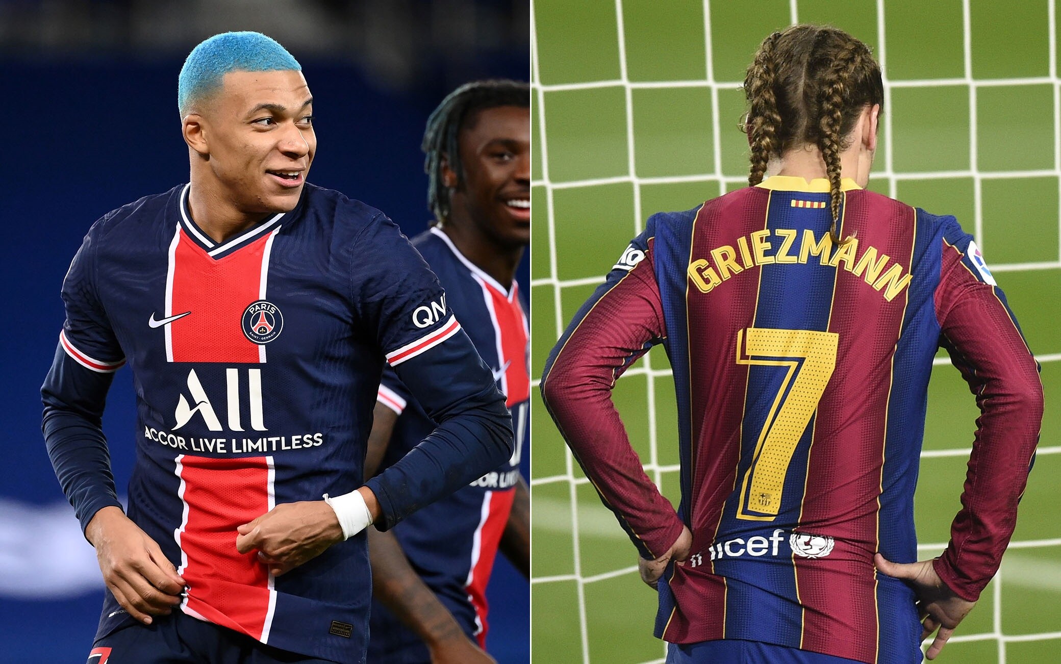 Mbappé e Griezmann, giocano Psg Barcellona a colpi di capelli | Sky Sport