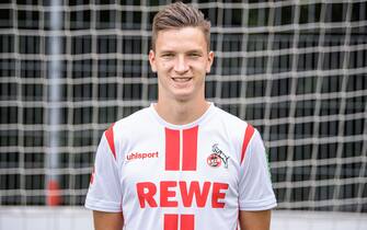 COLOGNE, GERMANY - AUGUST 14: Noah Katterbach of KÃ¶ln poses during the team presentation on training ground at Geissbockheim on August 14, 2020 in Cologne, Germany. (Photo by Lukas Schulze/Getty Images)