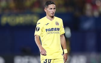 VILLAREAL, SPAIN - NOVEMBER 05: Yeremi Pino of Villarreal CF looks on during the UEFA Europa League Group I stage match between Villarreal CF and Maccabi Tel-Aviv FC at Estadio de la Ceramica on November 05, 2020 in Villareal, Spain. (Photo by Eric Alonso/Getty Images)