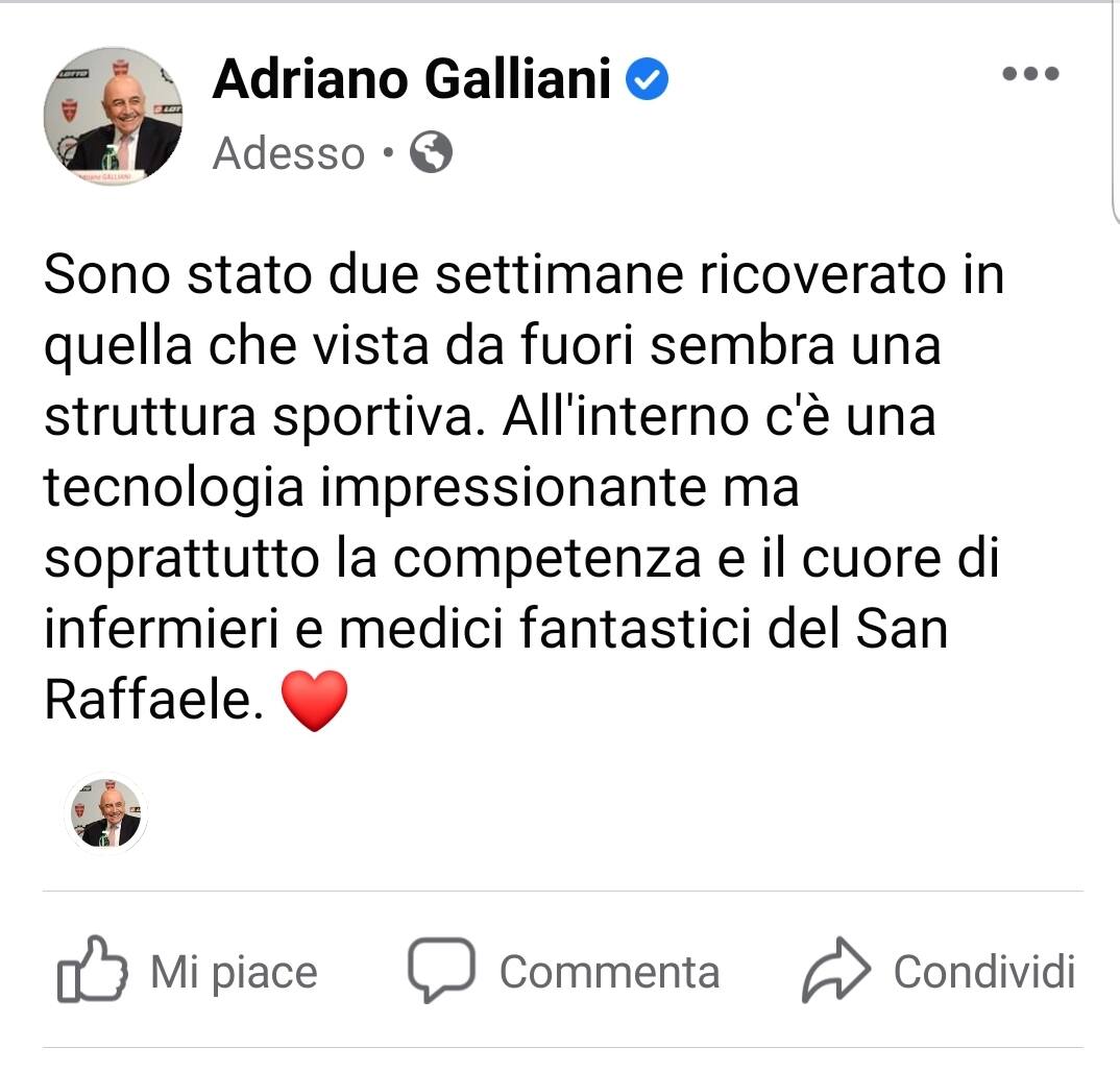 Post Galliani dimesso