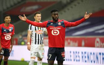 Jonathan BAMBA 7 LOSC during the French championship Ligue 1 football match between Lille LOSC and SCO Angers at the Pierre Mauroy Stadium in Villeneuve-d'Ascq, near Lille, nothern France, on January, 6th,2021//SANSONLAURENT_1743.2408/2101071304/Credit:LAURENT SANSON/SIPA/2101071309