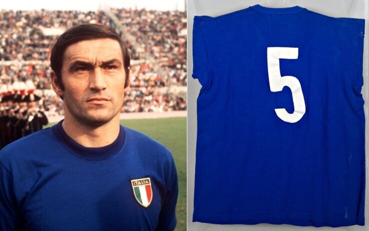 La maglia n° 5 di Tarcisio Burgnich custodita nel Museo del Calcio Tarcisio Burgnich