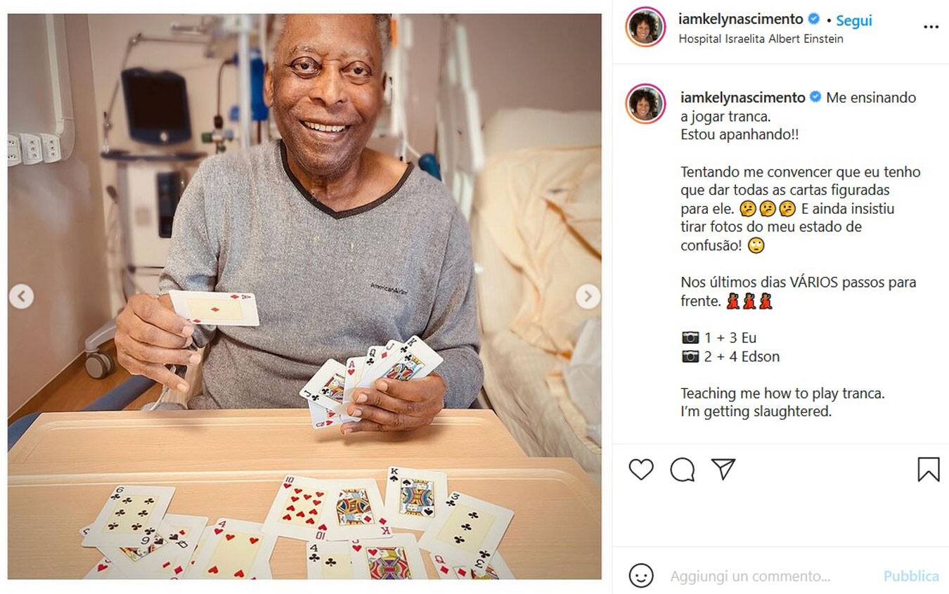 Il post su Instagram della figlia di Pelé