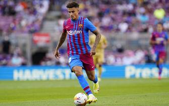 Phillippe Coutinho of FC Barcelona during the La Liga match between FC Barcelona and Levante UD played at Camp Nou Stadium on September 26, 2021 in Barcelona, Spain. (Photo by Sergio Ruiz / PRESSINPHOTO)