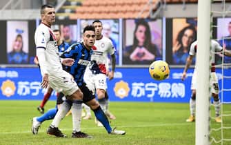 MILAN, ITALY - January 03, 2021: Lautaro Martinez of FC Internazionale scores a goal during the Serie A football match between FC Internazionale and FC Crotone. (Photo by Nicolò Campo/Sipa USA)