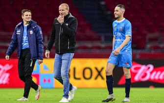 AMSTERDAM - Devin Plank of Excelsior Maassluis during the Toto Knvb Cup match between Ajax Amsterdam and Excelsior Maassluis (am) at the Johan Cruijff ArenA on August 14, 2021 in Amsterdam, Netherlands. ANP OLAF KRAAK (Photo by ANP via Getty Images)