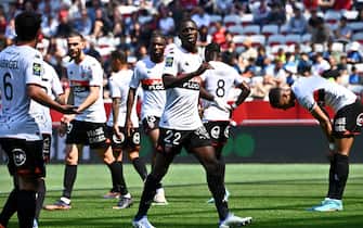 22 Sambou SOUMANO (fcl) during the Ligue 1 Uber Eats match between Nice and Lorient at Allianz Riviera on April 17, 2022 in Nice, France. (Photo by Alexandre Dimou/FEP/Icon Sport) - Photo by Icon sport/Sipa USA