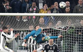 Real Madrid's Cristiano Ronaldo scores the goal during the UEFA Champions League quarter finals first leg soccer match Juventus FC vs Real Madrid CF at Allianz stadium in Turin, Italy, 03 April 2018.
ANSA/ALESSANDRO DI MARCO