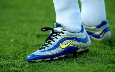 20 Jun 1998:  A close-up of Ronaldo's boots in the match between Brazil v Norway in the 1998 World Cup played in Marseille, France \ Mandatory Credit: Ben Radford /Allsport