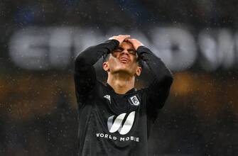 MANCHESTER, ENGLAND - FEBRUARY 05: Fabio Carvalho of Fulham reacts during the Emirates FA Cup Fourth Round match between Manchester City and Fulham at Etihad Stadium on February 05, 2022 in Liverpool, England. (Photo by Clive Mason/Getty Images)