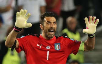 BORDEAUX, FRANCE - JULY 2, 2016: Italy's goalkeeper Gianluigi Buffon (1) in their 2016 UEFA European Football Championship quarterfinal match against Germany at Stade de Bordeaux. Alexander Demianchuk/TASS