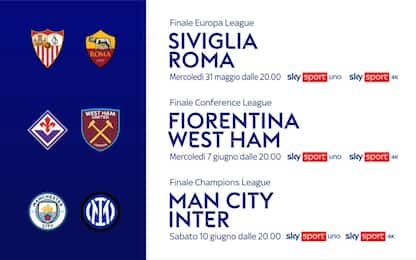Inter, Roma e Fiorentina: tutte le finali su Sky