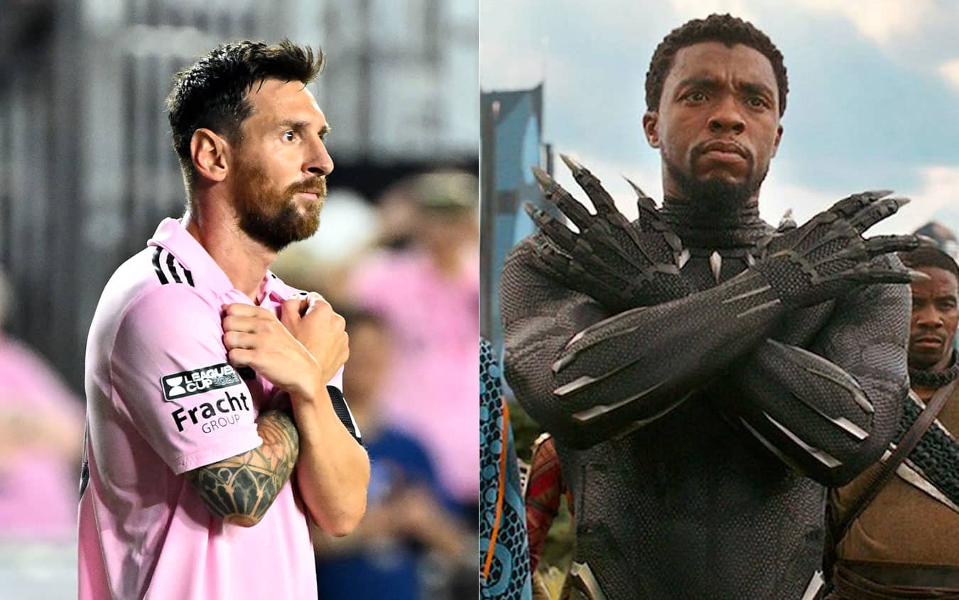 Messi esultanza Black Panther