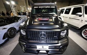 Chiba, Chiba Prefecture, Japan. 14th Jan, 2023. A Mercedes G-Wagon with Bartbar light modifications.Tokyo Auto Salon (æ ±äº¬ã‚ªãƒ¼ãƒˆã‚µãƒ-ãƒ³) is considered one of the most prestigious aftermarket car shows in the world, attracting car enthusiasts, manufacturers, and media from all over the globe. The show features a wide range of customized and high-performance cars, including sports cars, luxury cars, and even trucks and buses. Visitors can also expect to see car-related products and technology such as wheels, tires, audio systems, and car electronics. Some of the most notable manufactu