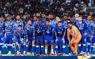 Rabat, Morocco - February 11: Al Hilal squad poses for team photo during the Awards of FIFA Club World Cup Morocco 2022 Final match between Real Madrid v Al Hilal at Prince Moulay Abdellah on February 11, 2023 in Rabat, Morocco. (Photo by Marcio Machado/Eurasia Sport Images) (Photo by Eurasia Sport Images/Just Pictures/Sipa USA)