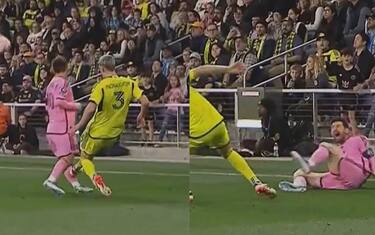 Messi rischia di rompersi una gamba. VIDEO