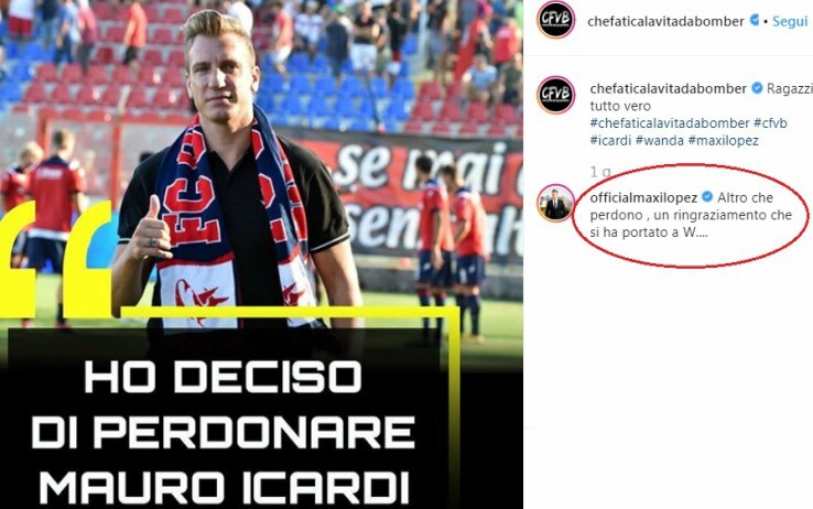 Il post de "Chefaticalavitadabomber" commentato da Maxi Lopez