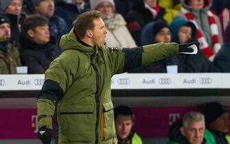 Trainer Julian Nagelsmann (FCB), team manager, headcoach, coach,  
in the match
FC BAYERN MUENCHEN - 1. FC UNION BERLIN
1.German Football League on Feb 26, 2023 in Munich, Germany. Season 2022/2023, matchday 22, 1.Bundesliga, FCB, Muenchen, 20.Spieltag.
Photographer: ddp images / star-images 

 - DFL REGULATIONS PROHIBIT ANY USE OF PHOTOGRAPHS as IMAGE SEQUENCES and/or QUASI-VIDEO -