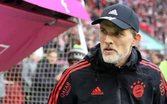 MUNICH, Germany. , . Fc Bayern Coach, Trainer, Thomas TUCHEL arriving at the pitch during the Bundesliga Football match between Fc Bayern Muenchen and BvB Dortmund at the Allianz Arena in Munich on 1. April 2023, Germany. DFL, Fussball, 4:2 (Photo and copyright @ ATP images/Arthur THILL (THILL Arthur/ATP/SPP) Credit: SPP Sport Press Photo. /Alamy Live News