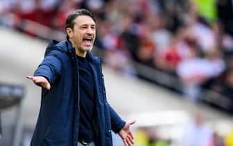18 March 2023, Baden-Württemberg, Stuttgart: Soccer: Bundesliga, VfB Stuttgart - VfL Wolfsburg, Matchday 25, Mercedes-Benz Arena. Wolfsburg's coach Niko Kovac gestures. Photo: Tom Weller/dpa - IMPORTANT NOTE: In accordance with the requirements of the DFL Deutsche Fußball Liga and the DFB Deutscher Fußball-Bund, it is prohibited to use or have used photographs taken in the stadium and/or of the match in the form of sequence pictures and/or video-like photo series.