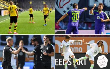 Bundes, così si esulta ai tempi del virus. FOTO