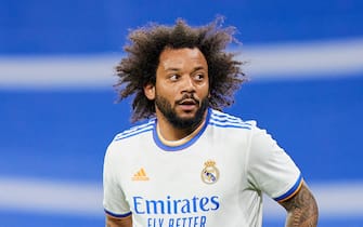 Marcelo Vieira of Real Madrid


 during the UEFA Champions League match, Quarter Final, Second Leg, between Real Madrid and Chelsea FC played at Santiago Bernabeu Stadium on April 12, 2022 in Madrid, Spain. (Photo by Ruben Albarran / PRESSINPHOTO)