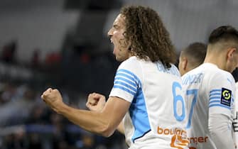 Matteo Guendouzi of Marseille celebrates the first goal during the French championship Ligue 1 football match between Olympique de Marseille (OM) and Montpellier HSC (MHSC) on April 10, 2022 at Stade Velodrome in Marseille, France - Photo: Jean Catuffe/DPPI/LiveMedia