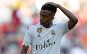 MUNICH, GERMANY - JULY 30: Rodrygo of Real Madrid looks on during the Audi cup 2019 semi final match between Real Madrid and Tottenham Hotspur at Allianz Arena on July 30, 2019 in Munich, Germany. (Photo by TF-Images/Getty Images)
