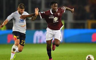 during the Serie A match between Torino FC and US Lecce at Stadio Olimpico di Torino on September 16, 2019 in Turin, Italy.