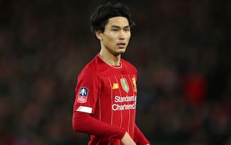 1191939980 LIVERPOOL, ENGLAND - JANUARY 05: Takumi Minamino of Liverpool during the FA Cup Third Round match between Liverpool and Everton at Anfield on January 5, 2020 in Liverpool, England. (Photo by Robbie Jay Barratt - AMA/Getty Images)