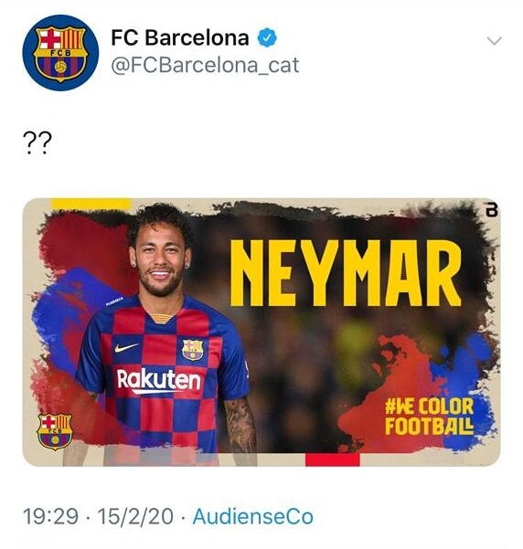 Il tweet pubblicato da un gruppo di hacker sul profilo del Barcellona Il tweet pubblicato da un gruppo di hacker sul profilo del Barcellona