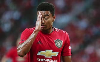 SINGAPORE SOCCER INTERNATIONAL CHAMPIONS CUP epa07729103 Manchester United's Jesse Lingard reacts during the International Champions Cup soccer match between Manchester United and Inter Milan at the National Stadium in Singapore, 20 July 2019. EPA/WALLACE WOON