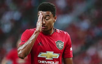 epa07729103 Manchester United's Jesse Lingard reacts during the International Champions Cup soccer match between Manchester United and Inter Milan at the National Stadium in Singapore, 20 July 2019.  EPA/WALLACE WOON