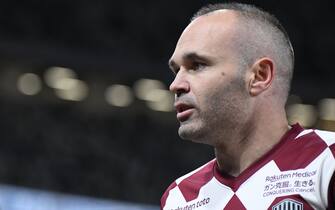 TOKYO, JAPAN - JANUARY 01: Andres Iniesta of Vissel Kobe looks on after the 99th Emperor's Cup final between Vissel Kobe and Kashima Antlers at the National Stadium on January 01, 2020 in Tokyo, Japan. (Photo by Masashi Hara/Getty Images)