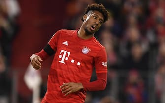 GERMANY SOCCER BUNDESLIGA epa08235810 Bayern's Kingsley Coman reacts during the German Bundesliga soccer match between Bayern Munich and SC Paderborn in Munich, Germany, 21 February 2020. EPA/LUKAS BARTH-TUTTAS CONDITIONS - ATTENTION: The DFL regulations prohibit any use of photographs as image sequences and/or quasi-video.