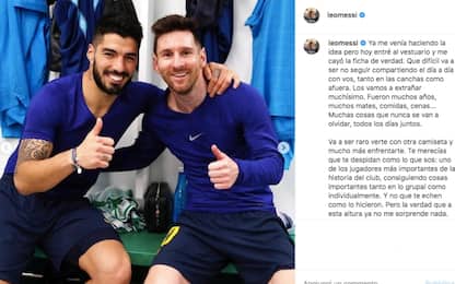 Messi saluta Suarez: "Meritavi un addio diverso"