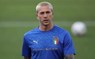 60195282 Bologna, Italy, 4th June 2021. Federico Bernardeschi of Italy during the warm up prior to the International Football Friendly match at Stadio Dall'Ara, Bologna. Picture credit should read: Jonathan Moscrop / Sportimage via PA Images