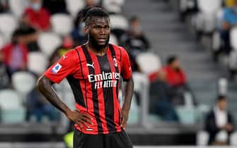 Franck Kessie of AC Milan in action during the Serie A 2021/22 match between Juventus FC and AC Milan at Allianz Stadium on September 19, 2021 in Turin, Italy