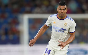 Carlos Henrique Casemiro of Real Madrid during the La Liga match between Levante UD v Real Madrid played at Ciutat Valencia Stadium on August 21, 2021 in Barcelona, Spain. (Photo by Sergio Ruiz / PRESSINPHOTO)