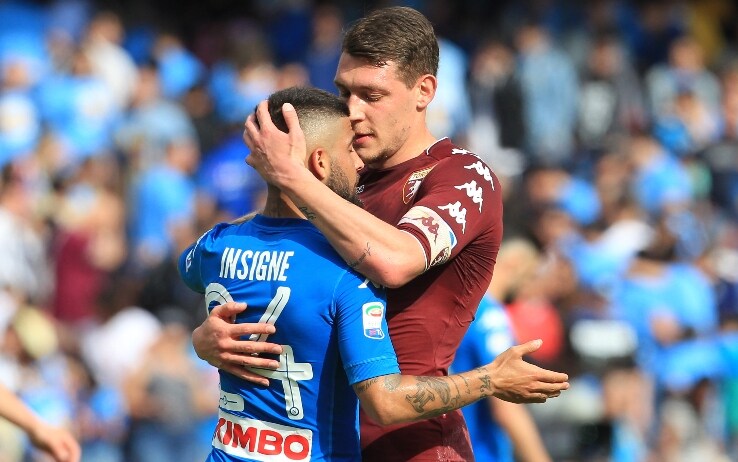 Andrea Belotti (capitano del Torino) e Lorenzo Insigne (capitano del Napoli)