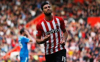 SOUTHAMPTON, ENGLAND - OCTOBER 18:  Graziano Pelle of Southampton celebrates as he scores their fifth goal during the Barclays Premier League match between Southampton and Sunderland at St Mary's Stadium on October 18, 2014 in Southampton, England.  (Photo by Steve Bardens/Getty Images)
