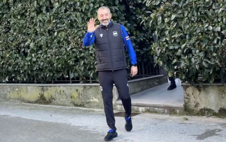 Giampaolo arriva al centro sportivo della Sampdoria