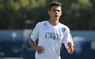 EMPOLI, ITALY - OCTOBER 07: Kristian Asllani of Empoli FC U19 in action during the Serie A Primavera match between Empoli U19 and Napoli U19 on October 7, 2019 in Empoli, Italy.  (Photo by Gabriele Maltinti/Getty Images)