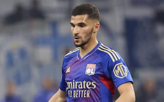 Houssem Aouar of Lyon during the French championship Ligue 1 football match between Olympique de Marseille (OM) and Olympique Lyonnais (OL, Lyon) on May 1, 2022 at Stade Velodrome in Marseille, France - Photo: Jean Catuffe/DPPI/LiveMedia