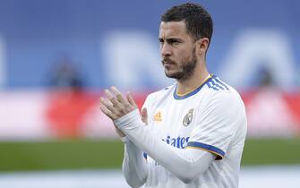 Eden Hazard of Real Madrid during the La Liga match between Real Madrid and Elche CF played at Santiago Bernabeu Stadium on January 23, 2021 in Madrid, Spain. (Photo by Alberto Molina / PRESSINPHOTO)