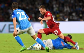 Liverpool's Arthur in action during the UEFA Champions League Group A match at the Diego Armando Maradona Stadium in Naples, Italy. Picture date: Wednesday September 7, 2022.