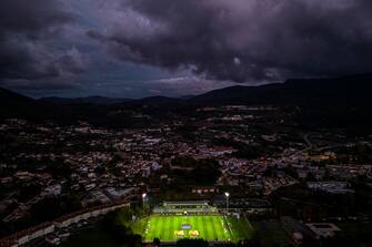 epa10273847 General view outside of the Municipal de Arouca stadium prior the Portuguese First League soccer match between Arouca and Sporting held at Municipal de Arouca stadium, in Arouca, Portugal, 29 October 2022.  EPA/OCTAVIO PASSOS