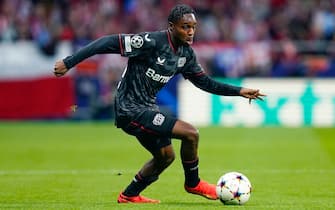 Jeremie Frimpong of Bayer 04 Leverkusen during the UEFA Champions League match, group B between Atletico de Madrid and Bayer 04 Leverkusen played at Civitas Metropolitano Stadium on October 26, 2022 in Madrid, Spain. (Photo by Sergio Ruiz / PRESSIN)