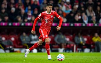 01 April 2023, Bavaria, Munich: Soccer: Bundesliga, Bayern Munich - Borussia Dortmund, Matchday 26, Allianz Arena. Munich's Joao Pedro Cavaco Cancelo in action. Photo: Tom Weller/dpa - IMPORTANT NOTE: In accordance with the requirements of the DFL Deutsche Fußball Liga and the DFB Deutscher Fußball-Bund, it is prohibited to use or have used photographs taken in the stadium and/or of the match in the form of sequence pictures and/or video-like photo series.